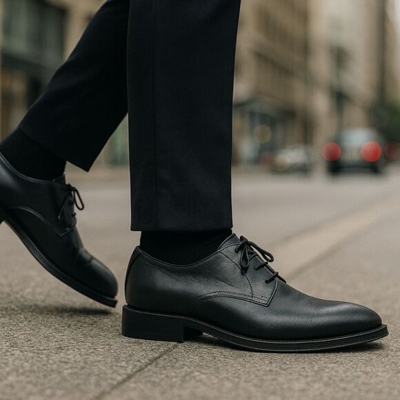 Boss‎ Dress Shoes Mens 7 Black Leather Lace Up Formal Office NYE Party Evening main image 5